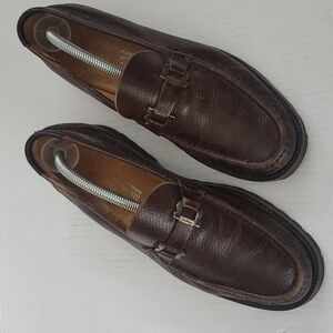 Salvatore Ferragamo Horse Bit Loafers Pebble Leather Vibram Gumlite Sole…